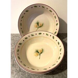 4 Vintage Merry Brite Christmas  Pinecone Design Bowls  # 2015